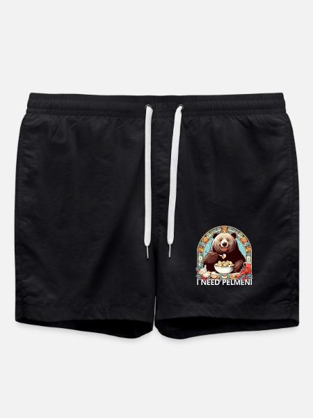 I Need Pelmeni Bear Gift - Swim Trunks - black