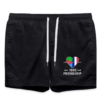 Eritrea and France 100% friendship - Swim Trunks - black - Front - AI Model Male 185 light (185cm)