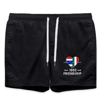Thailand and Italy 100% friendship - Swim Trunks - black - Front - AI Model Male 185 light (185cm)