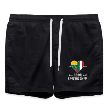 Lithuania and Italy 100% friendship - Swim Trunks - black - Front - AI Model Male 185 light (185cm)