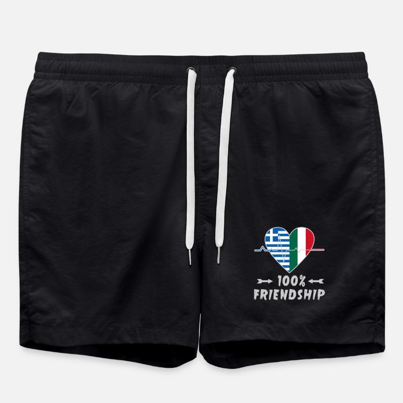 Greece and Italy 100% friendship - Swim Trunks - black