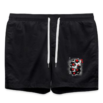 Tauben Taube Herz Herzen Frieden Friedenstauben - Badeshorts - Schwarz - Vorne - AI Model Male 185 light (185cm)