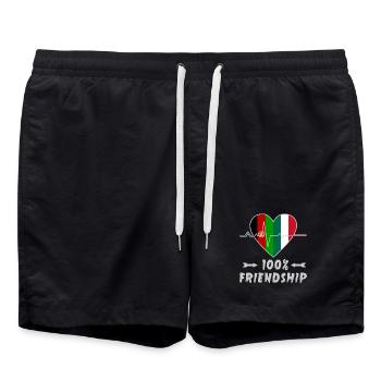 L'Afghanistan et l'Italie : amitié à 100 % - Short de bain - noir - Devant - AI Model Male 185 light (185cm)