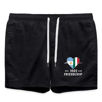 100 % amitié entre l'Argentine et l'Italie - Short de bain - noir - Devant - AI Model Male 185 light (185cm)