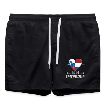 Slovakia and the Netherlands 100% friendship - Swim Trunks - black - Front - AI Model Male 185 light (185cm)