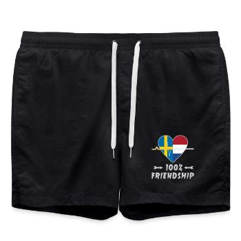 100 % amitié entre la Suède et les Pays-Bas - Short de bain - noir - Devant - AI Model Male 185 light (185cm)