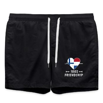 Finland and the Netherlands 100% friendship - Swim Trunks - black - Front - AI Model Male 185 light (185cm)