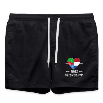Eritrea and Netherlands 100% friendship - Swim Trunks - black - Front - AI Model Male 185 light (185cm)