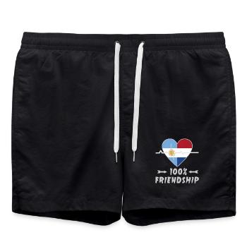 Argentina and the Netherlands 100% friendship - Swim Trunks - black - Front - AI Model Male 185 light (185cm)