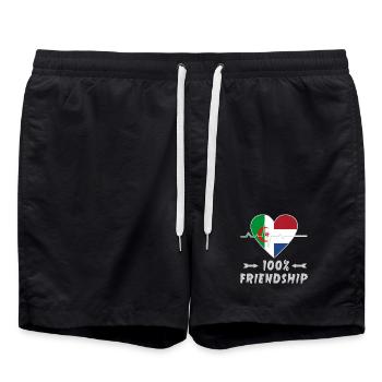 Algeria and the Netherlands 100% friendship - Swim Trunks - black - Front - AI Model Male 185 light (185cm)