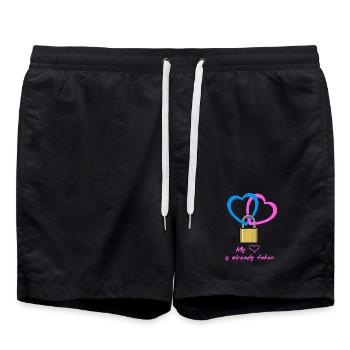 Mon coeur est déjà pris - Short de bain - noir - Devant - AI Model Male 185 light (185cm)