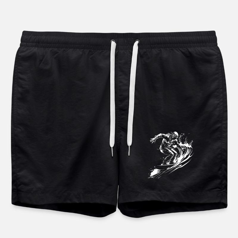 Croquis de surfeur - Short de bain - noir