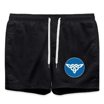 Blue Celtic Bird - Swim Trunks - black - Front - AI Model Male 185 light (185cm)