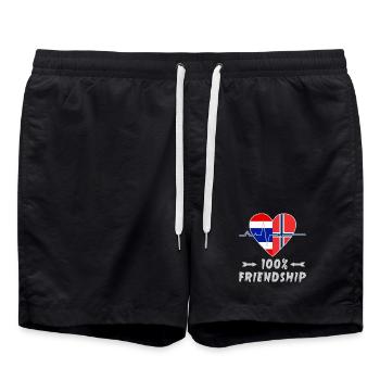 Thailand and Norway 100% friendship - Swim Trunks - black - Front - AI Model Male 185 light (185cm)