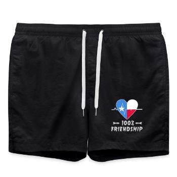 Somalia and Poland 100% friendship - Swim Trunks - black - Front - AI Model Male 185 light (185cm)