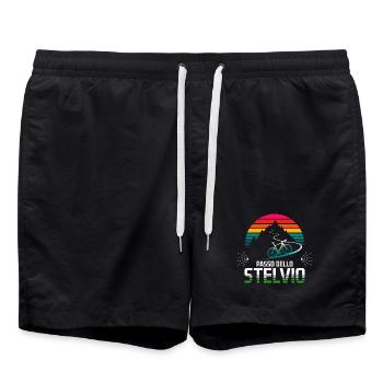 Passo delle Stelvio Radfahren Design - Badeshorts - Schwarz - Vorne - AI Model Male 185 light (185cm)
