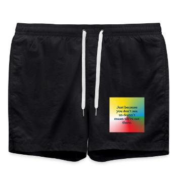 Just because you don't see us - Swim Trunks - black - Front - AI Model Male 185 light (185cm)