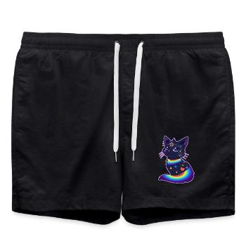 Chat de la fierté - Short de bain - noir - Devant - AI Model Male 185 light (185cm)