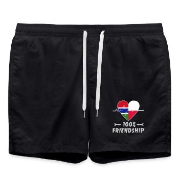 100 % amitié entre la Gambie et la Pologne - Short de bain - noir - Devant - AI Model Male 185 light (185cm)