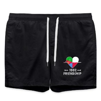 Eritrea and Poland 100% friendship - Swim Trunks - black - Front - AI Model Male 185 light (185cm)