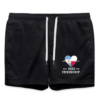 Argentina and Poland 100% friendship - Swim Trunks - black - Front - AI Model Male 185 light (185cm)