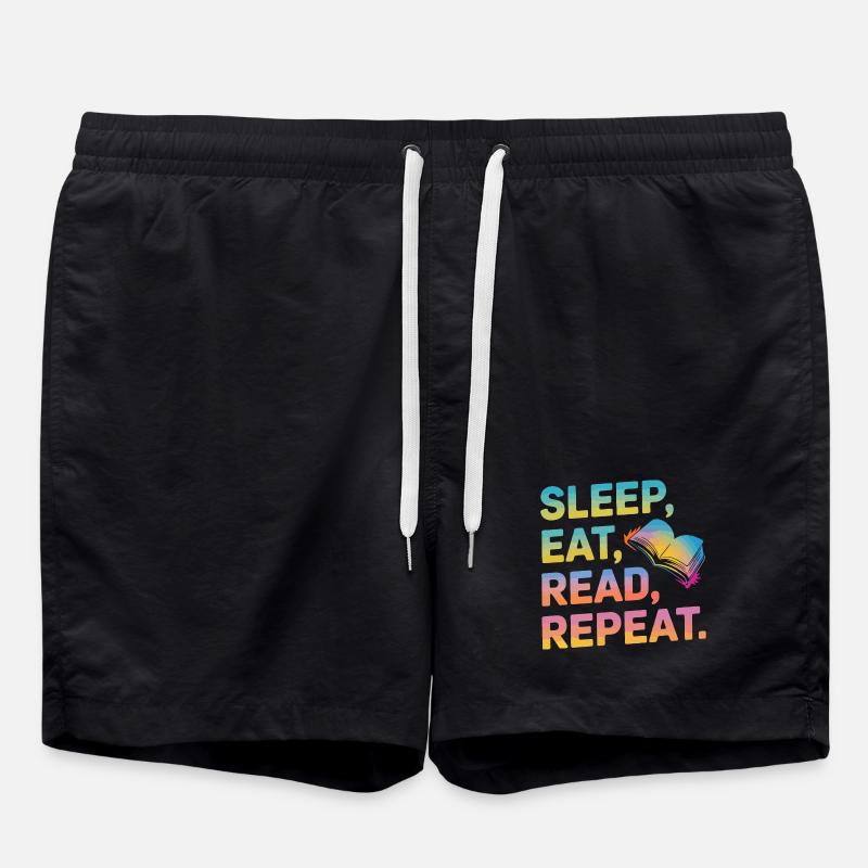 Dormir Manger Lire Répéter - Short de bain - noir