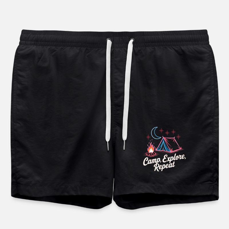 Camp Explore Repeat - Swim Trunks - black