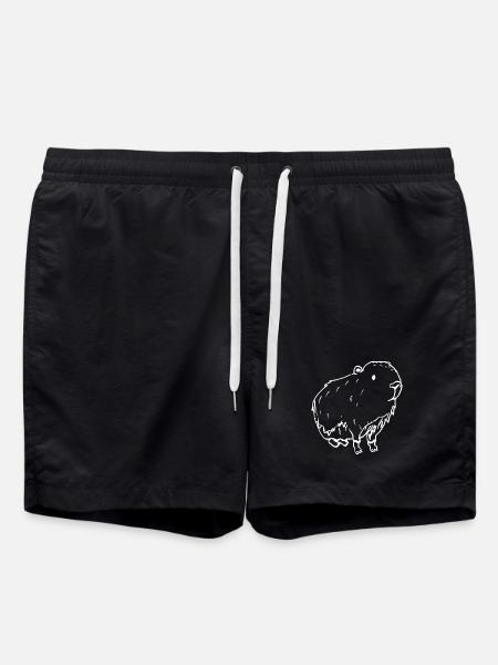 Abstract Kapybara white - Swim Trunks - black