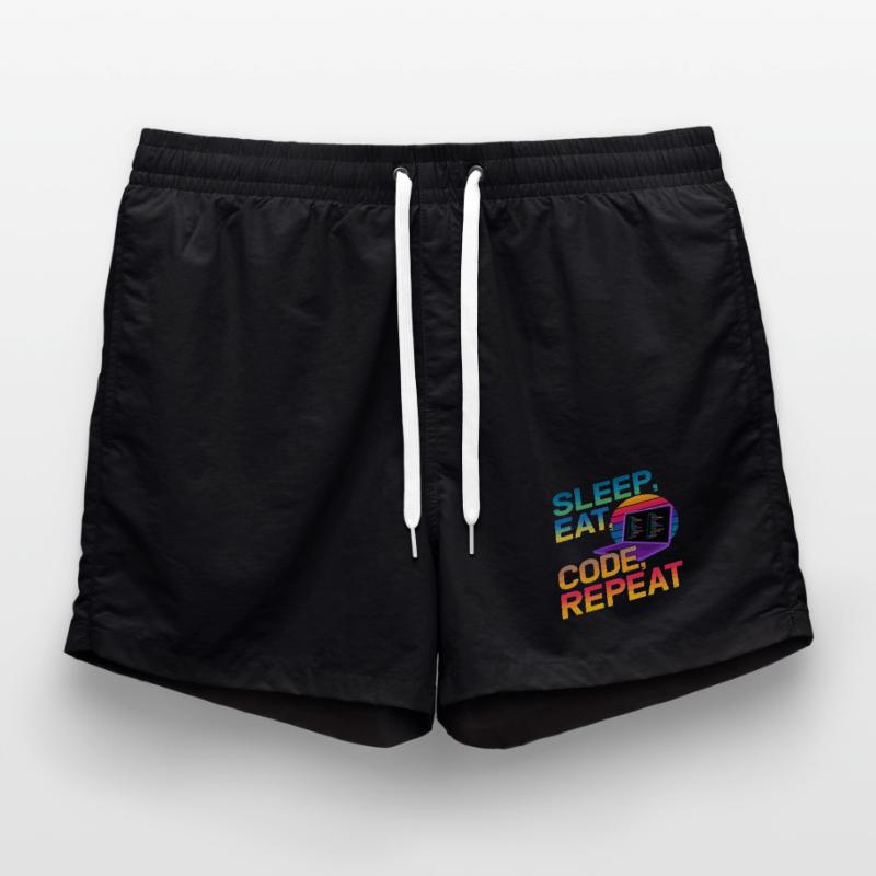 Sleep Eat Code Repeat Geschenk für Coder Badeshorts