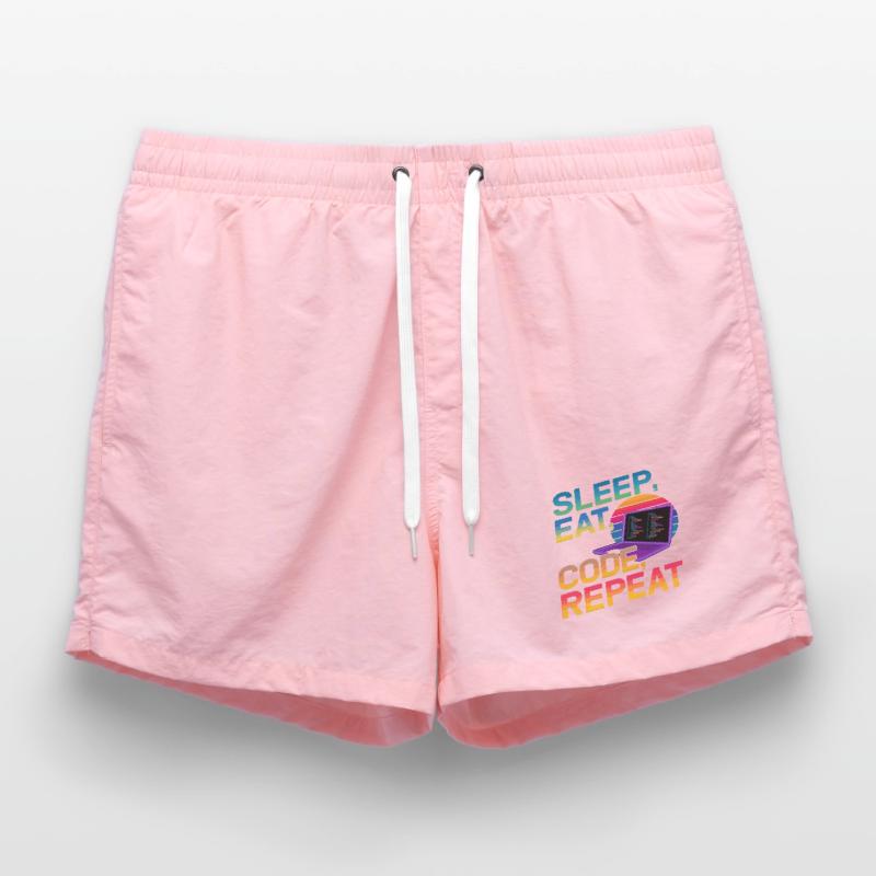 Sleep Eat Code Repeat Geschenk für Coder Badeshorts