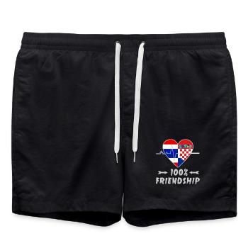Thailand und Kroatien 100% Freundschaft - Badeshorts - Schwarz - Vorne - AI Model Male 185 light (185cm)