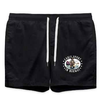 Pêche en Norvège - Short de bain - noir - Devant - AI Model Male 185 light (185cm)