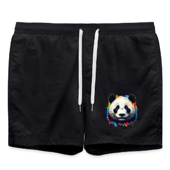 Panda - Badeshorts - Schwarz - Vorne - AI Model Male 185 light (185cm)