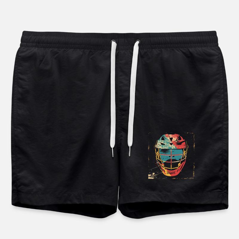 Oldschool Lacrosse Helm - Badeshorts - Schwarz