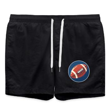 Football Grafik - Badeshorts - Schwarz - Vorne - AI Model Male 185 light (185cm)