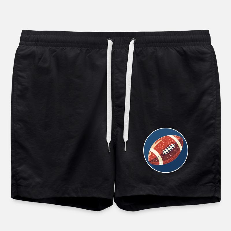 Football Graphics - Swim Trunks - black
