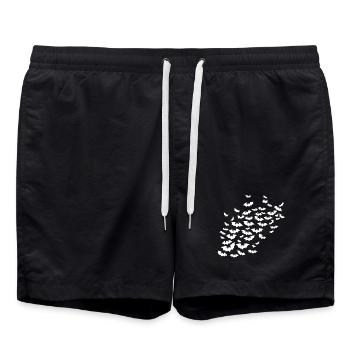 schwarm Fledermäuse, gruselige motive - Badeshorts - Schwarz - Vorne - AI Model Male 185 light (185cm)