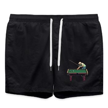 Billiard Player Pixel Art - Swim Trunks - black - Front - AI Model Male 185 light (185cm)