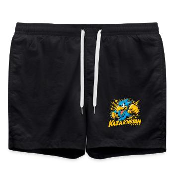 Kazakhstan aigle drapeau drapeau puissance Cool cadeau - Short de bain - noir - Devant - AI Model Male 185 light (185cm)