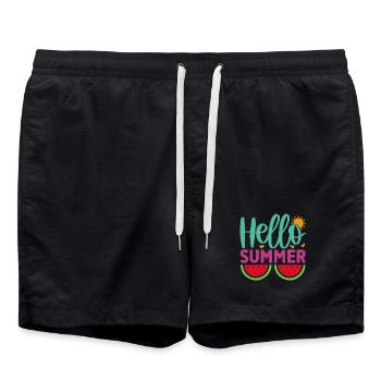 Hello Summer - Swim Trunks - black - Front - AI Model Male 185 light (185cm)