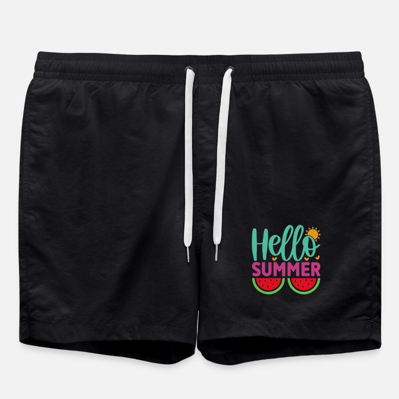 Hello Summer - Swim Trunks - black