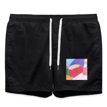Colorful Murals - Swim Trunks - black - Front - AI Model Male 185 light (185cm)