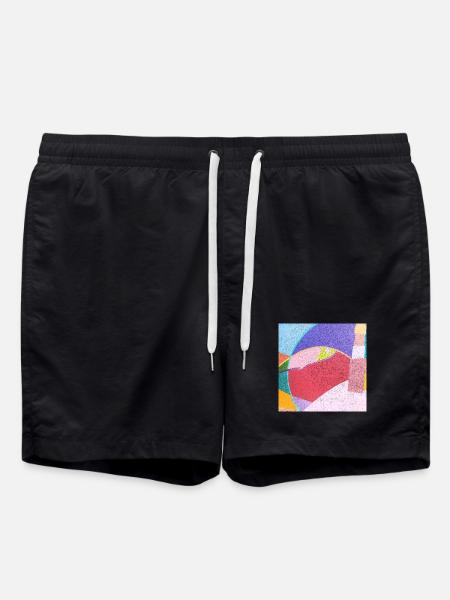 Peintures murales colorées - Short de bain - noir