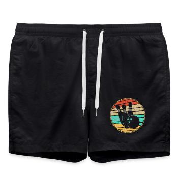 Bowling Rétro - Short de bain - noir - Devant - AI Model Male 185 light (185cm)