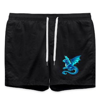 Drache - Badeshorts - Schwarz - Vorne - AI Model Male 185 light (185cm)
