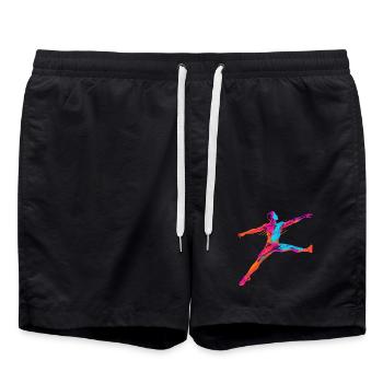 Male Ballet Dancer Synthwave - Swim Trunks - black - Front - AI Model Male 185 light (185cm)