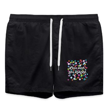 Loss dich ens dröcke und das zu Karneval - Badeshorts - Schwarz - Vorne - AI Model Male 185 light (185cm)