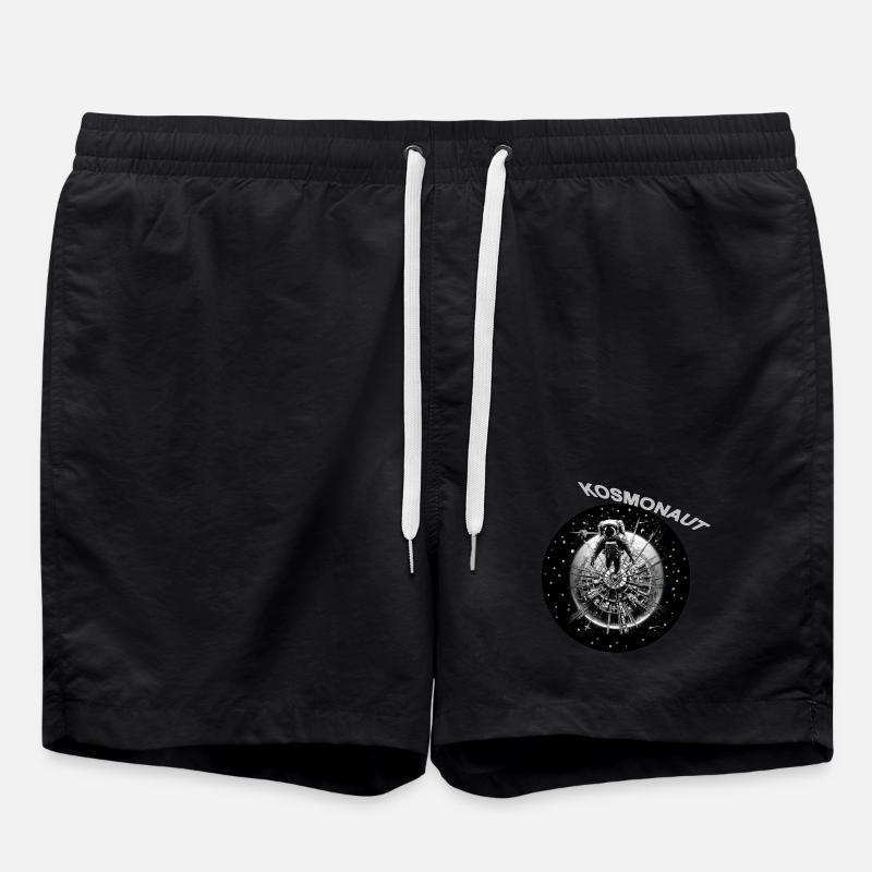 Cosmonaut in the Star Ring - Swim Trunks - black
