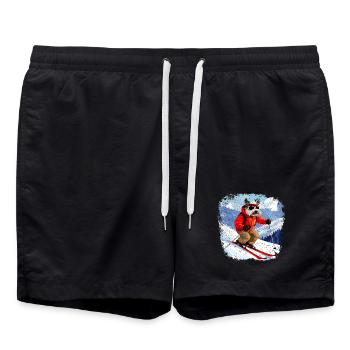 Ski Hund - Badeshorts - Schwarz - Vorne - AI Model Male 185 light (185cm)