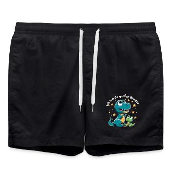 T-Rex Baby Dino Großer Bruder Dinobaby Geschenk - Badeshorts - Schwarz - Vorne - AI Model Male 185 light (185cm)